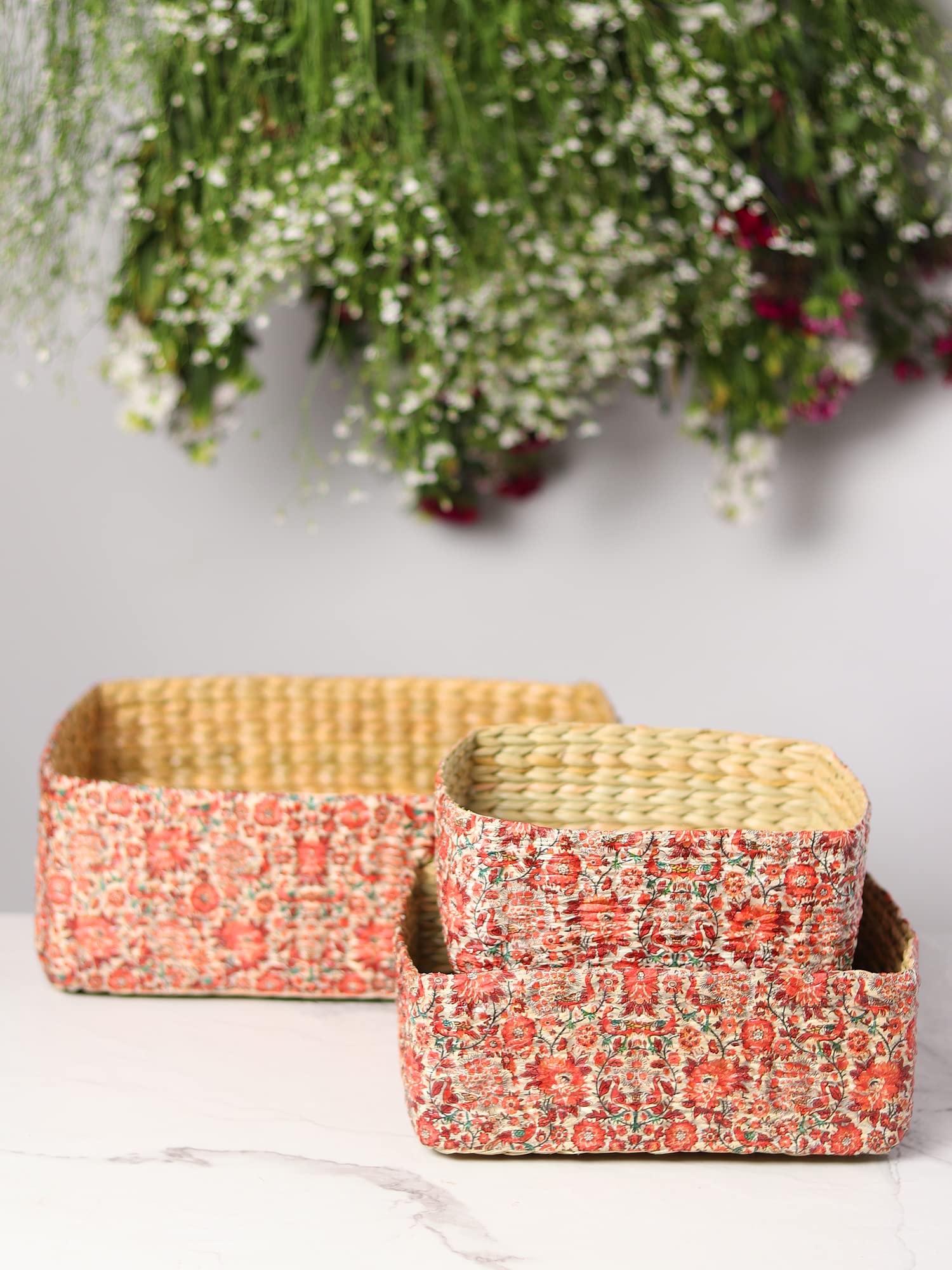 Habere India-All the Cultures Fabricating India Cane Basket | Gift Hamper Basket | Wardrobe Basket | Jute Baskets | Bathroom Org